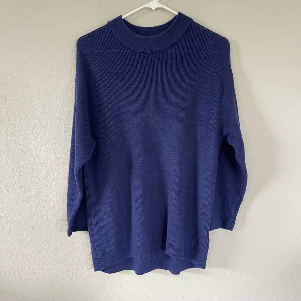 FP Beach Free People Blue Knit Mockneck Sweater (XS)